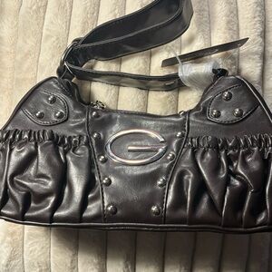 Dark Brown leather y2k shoulder bag